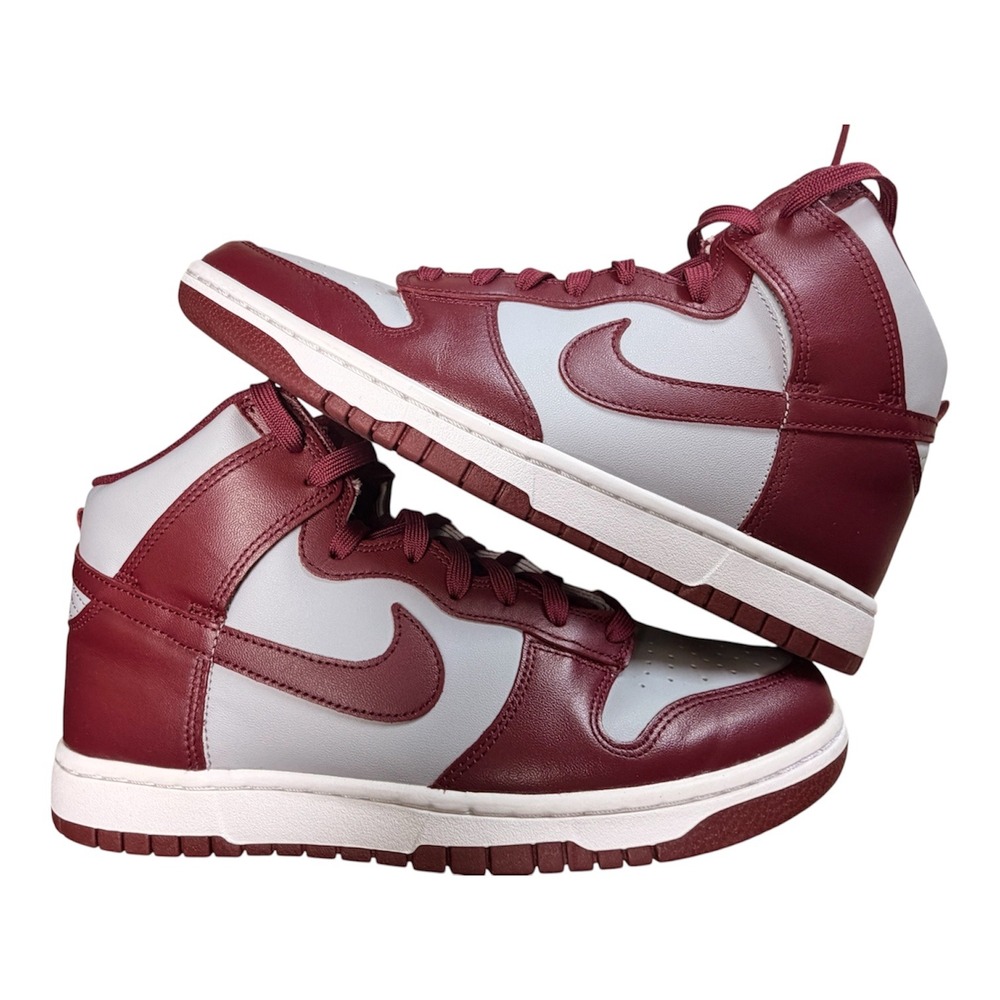 Nike Dunk High Burgundy Crush Mens Sneakers Grey Maroon DD1399-601 - Picture 3 of 9